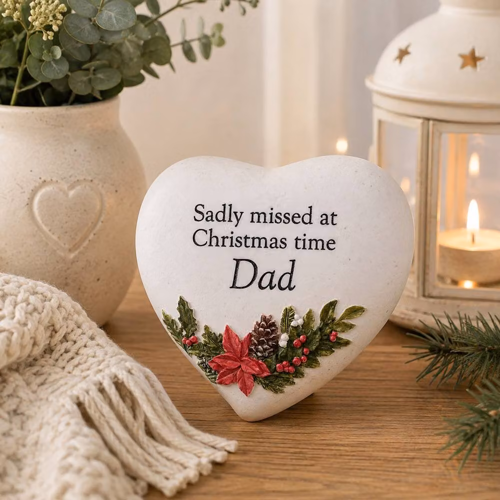 Widdop Thoughts Of You Christmas Heart Plaque for Dad in Multicolour Stone – 2