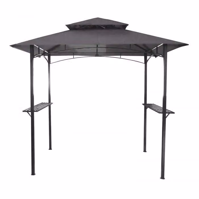Charles Bentley Large BBQ Gazebo Outdoor Tent Shelter with Steel Frame and Polyester Canopy in Grey, W/D/H: 240 x 150 x 230 cm – 2