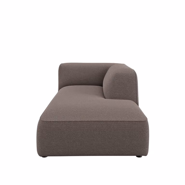Dome Deco CALI Right-Facing Chaise Longue in Grey Fabric