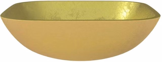 Berkfield Home Modern Square Glass Basin in Gold, W/D/H: 42 x 42 x 14 cm