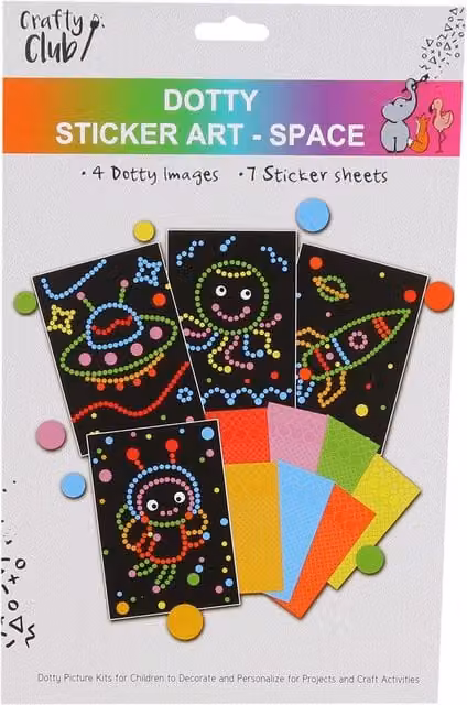 Crafty Club Dotty Sticker Art Set Space Multicolour