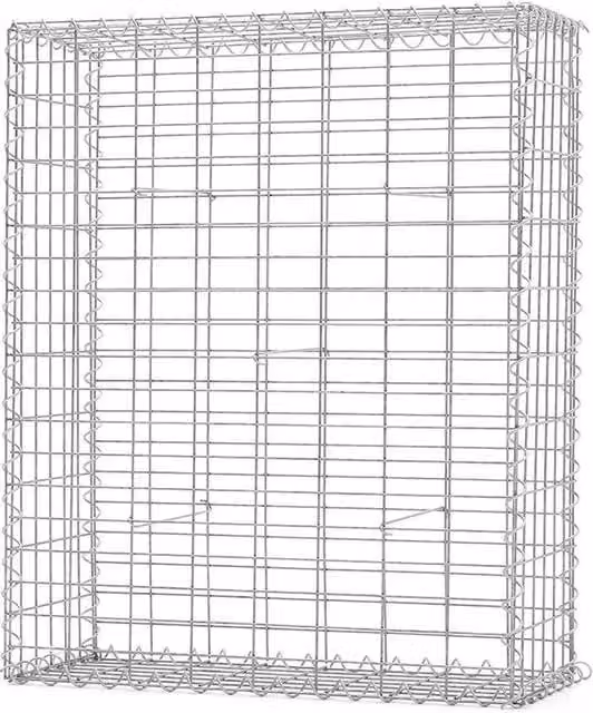 Kelvenix Silver Galvanised Steel Gabion Basket Cage, W: 100 cm, D: 80 cm, H: 30 cm – 1