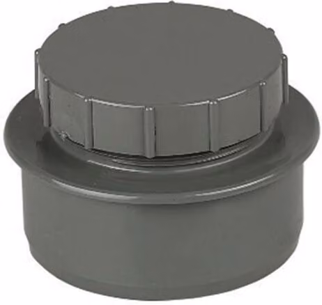 FloPlast Ring Seal Soil Access Plug, 110mm, Anthracite Grey