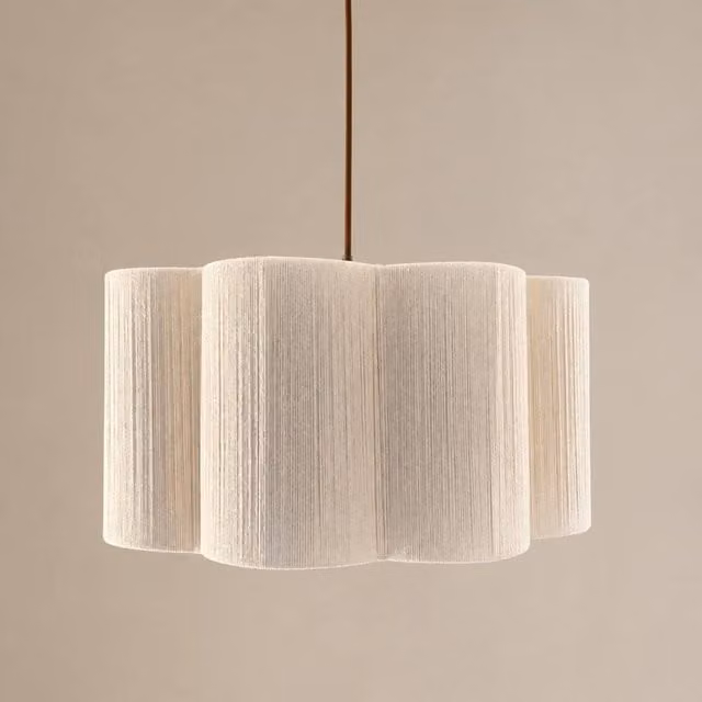 CGC Lighting Caterina Scalloped Drum Lampshade in Beige, Width: 40 cm