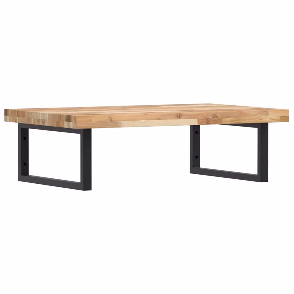 Berkfield Home Elegant Wall Mounted Basin Shelf in Brown Acacia Wood and Steel