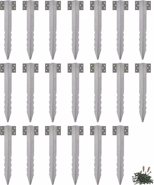 Harbour Housewares Galvanised Steel Railway Sleeper Brackets, Silver, Pack of 20, 40 cm