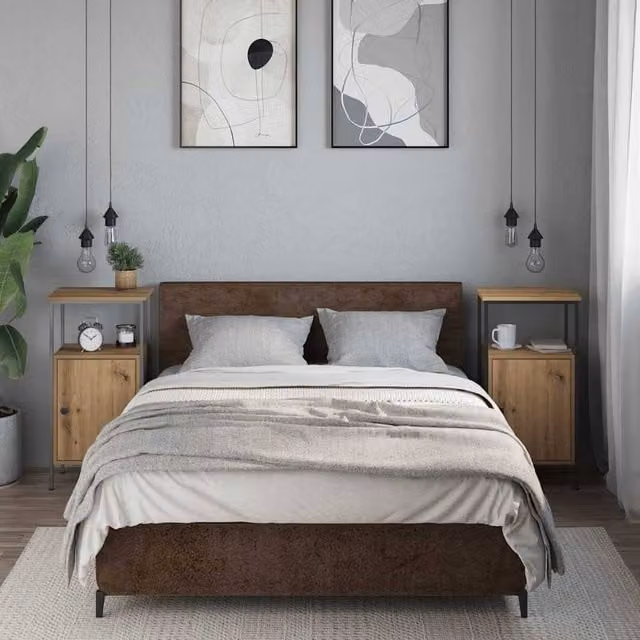 Berkfield Home Classic Bedside Cabinets, 2 Piece Set in Artisan Oak Brown, W/D/H: 41 x 31 x 80 cm