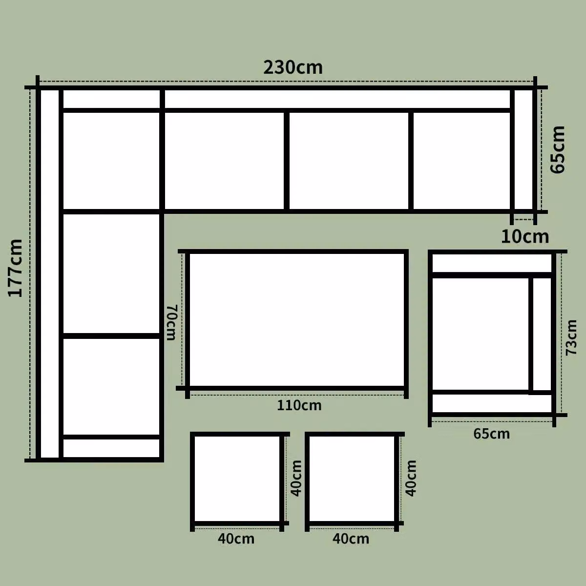 Fimous 9 Seater Grey Rattan Corner Sofa and Dining Table Set with Chairs and Footrests for Garden Use – 3