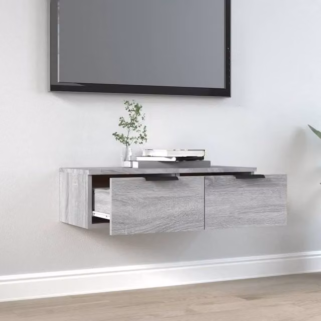 Berkfield Home Wall Mounted Cabinet in Grey Sonoma, W/D/H: 68 x 30 x 20 cm