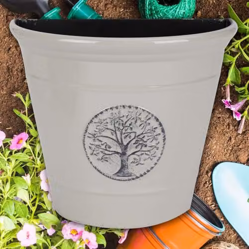 VFM e-Store Grey Plastic Wall Planter Tub, W: 22.8 cm, D: 12.8 cm, H: 19.5 cm – 4