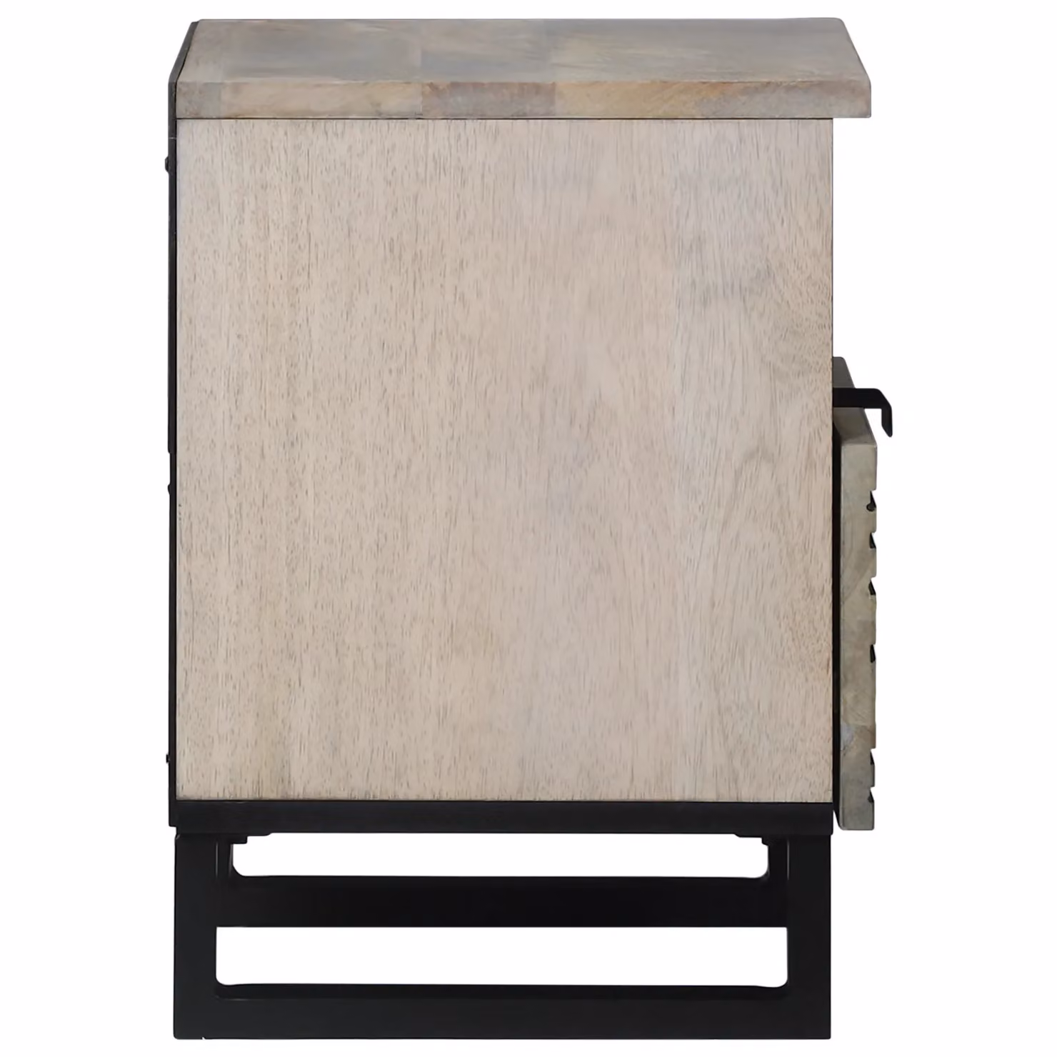 Berkfield Home Bedside Table with Drawer in White and Black, W/D/H: 40 x 33 x 46 cm – 4