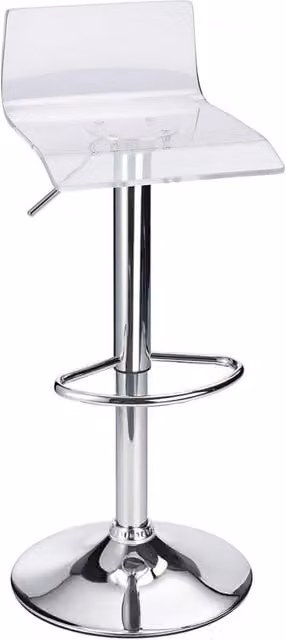 netfurniture Wye Transparent Acrylic Adjustable Breakfast Bar Stool - Clear