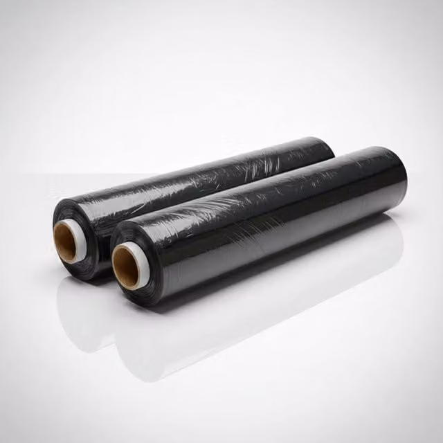 NESTLUNE Black Strong Rolls Pallet Stretch Shrink Wrap, 2 Pack, W: 52 cm x L: 1000 cm – 1