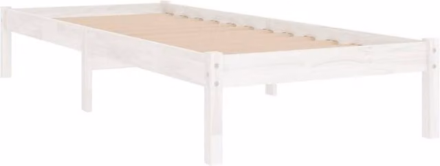 Berkfield Home Modern White Solid Wood Pine Bed Frame W/D/H: 100 x 200 cm