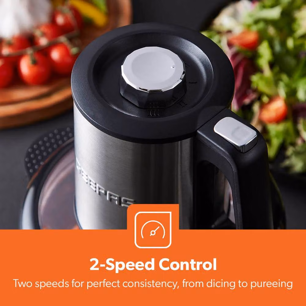 Geepas 500W Mini Food Processor and Meat Grinder with 2L Glass Jar, Multicolour – 4