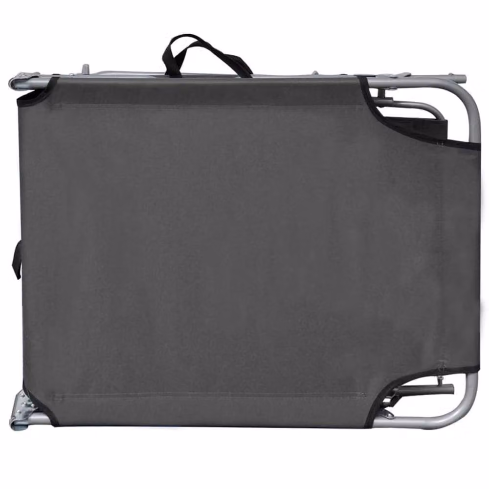 Berkfield Home Folding Sun Lounger with Canopy and Adjustable Headrest in Steel Grey – 3
