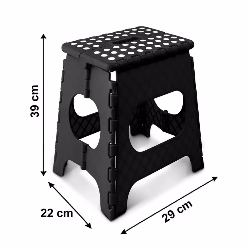 Kelvenix Multi-Purpose Heavy Duty Folding Step Stool with Handle, Black, 150kg Capacity – 2