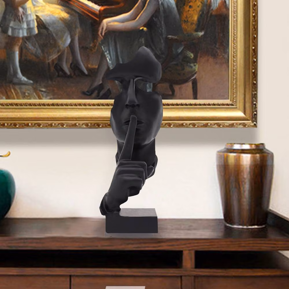 Huhote Black Resin Thinker Ponder Abstract Art Sculpture for Home or Office Desk Decor – 6