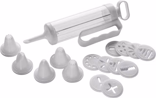 Orsina 3-Piece Cake Decorating Pen Set in Hot Pink and White with Piping Bag and Nozzles