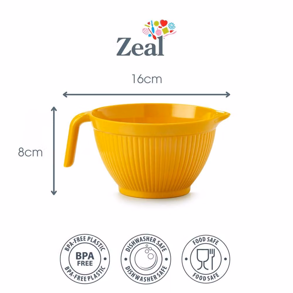 Zeal Melamine Mini Mixing Bowl Jug with Pouring Spout, 0.57 l, Yellow – 2