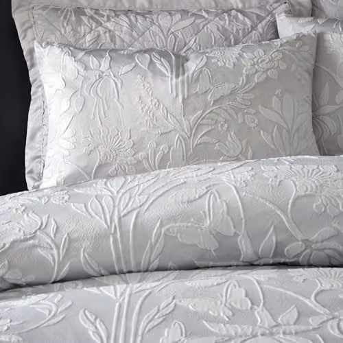 Portfolio Home Haworth Jacquard Floral Silver Super King Bedding Set with Duvet Cover and Pillowcases, W/D/H: 220 x 200 cm and 50 x 75 cm – 2