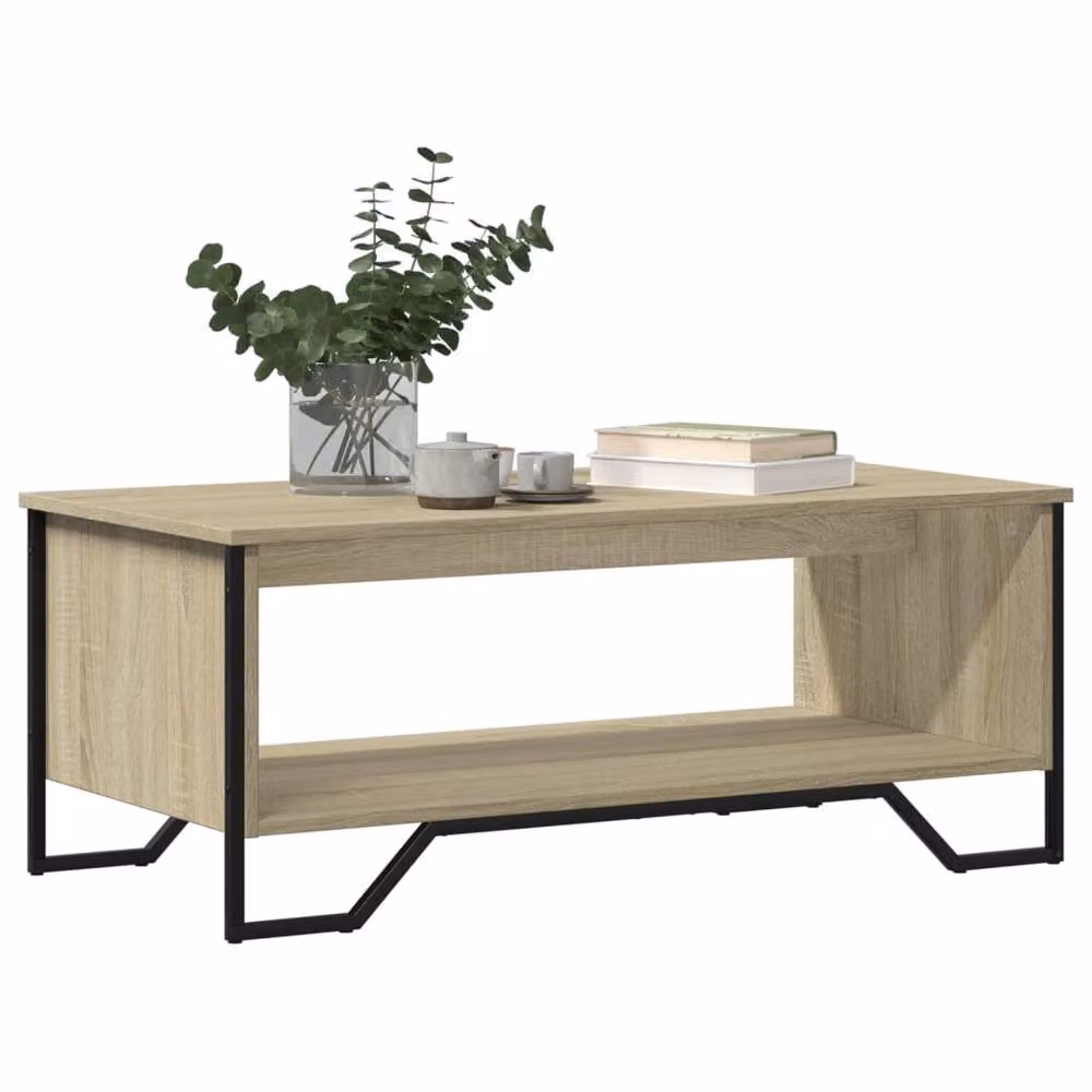 Berkfield Home Sonoma Oak Coffee Table in Brown, W: 100 cm, D: 51 cm, H: 40 cm – 3