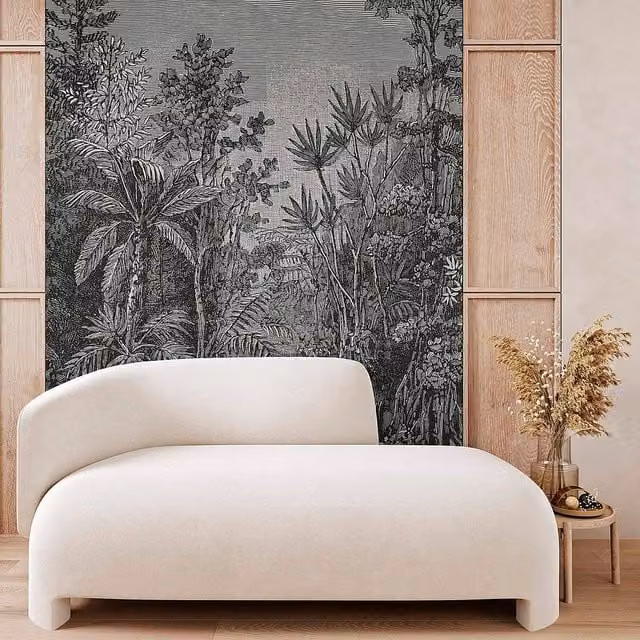 Superfresco Easy Archive Jungle Floral Mural in Black and White, W: 300 cm, H: 280 cm – 1