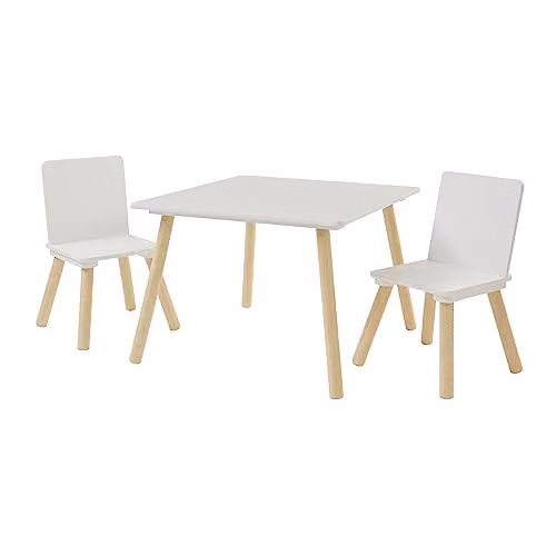 Liberty House Toys White Wooden Toddler Bed, Table and Two Chairs Set – 2