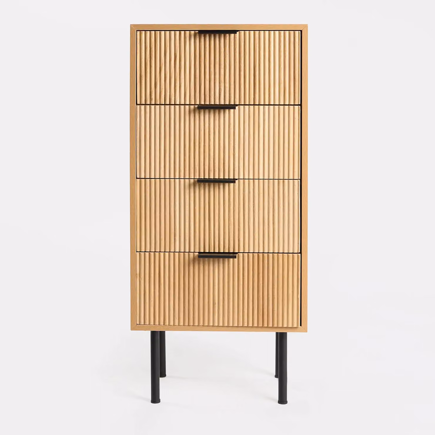 OHS Ribbed 4-Drawer Storage Cabinet in Brown Engineered Wood – 2