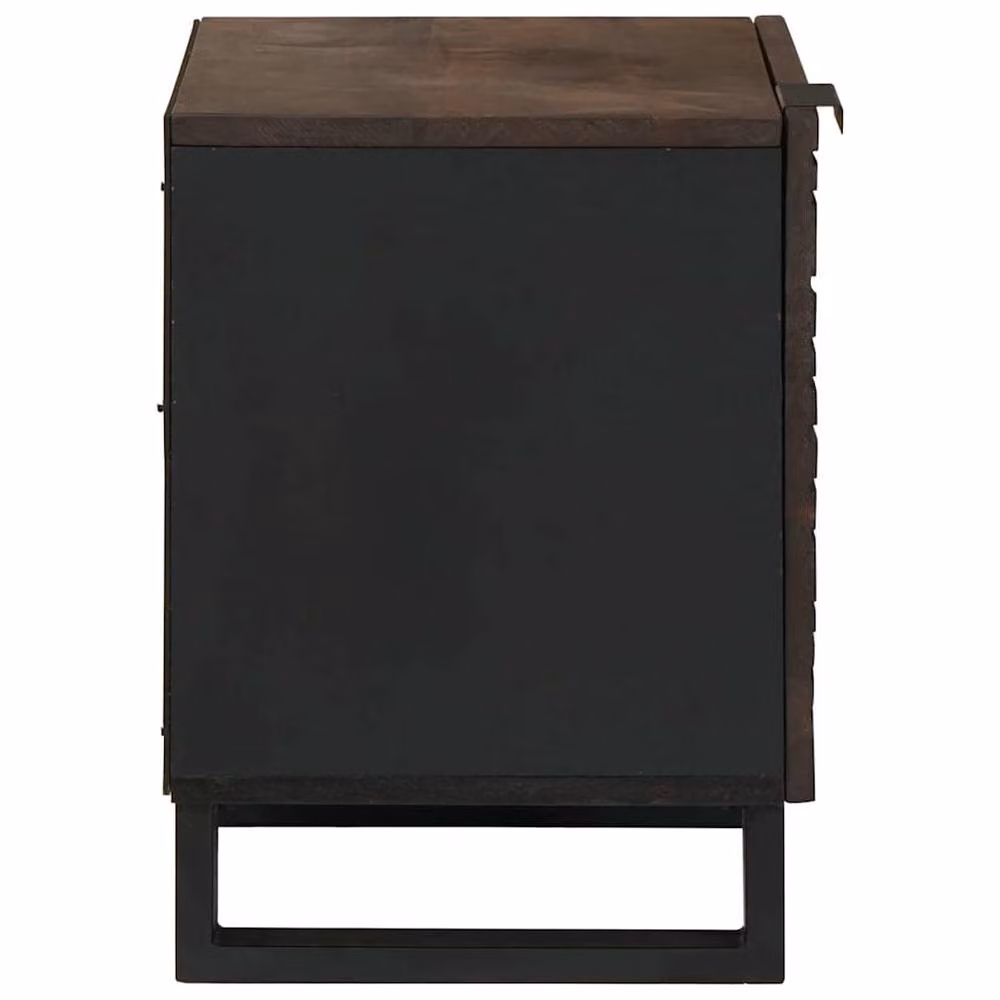 Berkfield Home Modern Bedside Cabinet in Brown Solid Mango Wood, W/D/H: 40 x 33.5 x 46 cm – 3