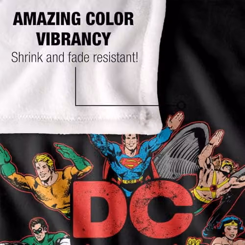 LOGOVISION Justice League DC Through The Ages Super Soft Silky Touch Fleece Throw Blanket, Multicolour, W: 91 cm, D: 147 cm – 3