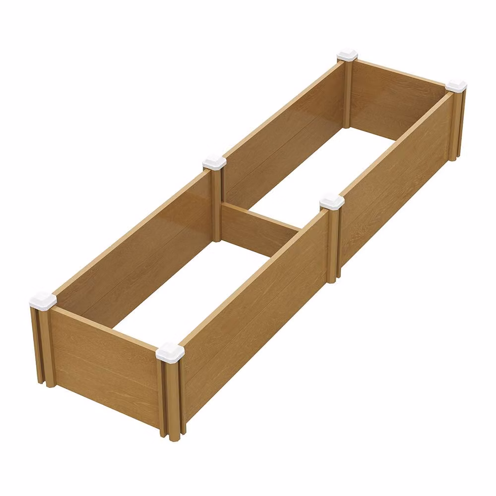 Living and Home Plastic Wood-Grain Raised Garden Bed Planter in Brown, W/D/H: 54 x 33 x 54 cm – 2