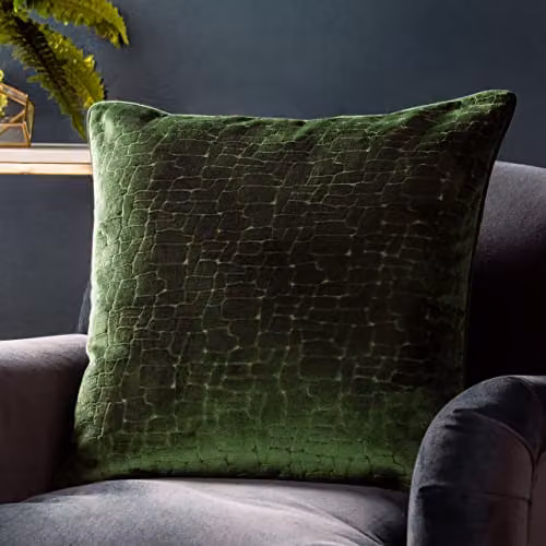 Paoletti Bloomsbury Green Square Polyester Filled Cushion with Removable Cover – 4