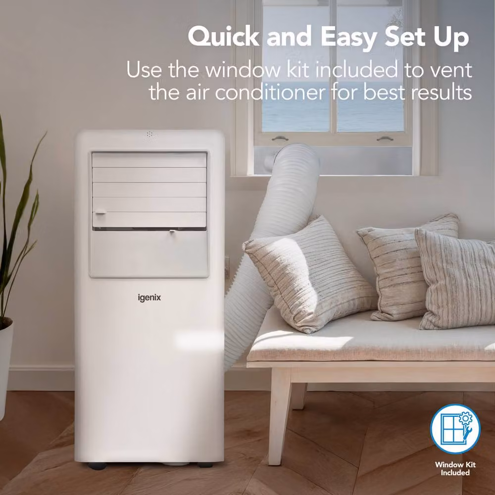 Igenix 3-in-1 Portable Monobloc Air Conditioner, White, IGAC01007W – 3