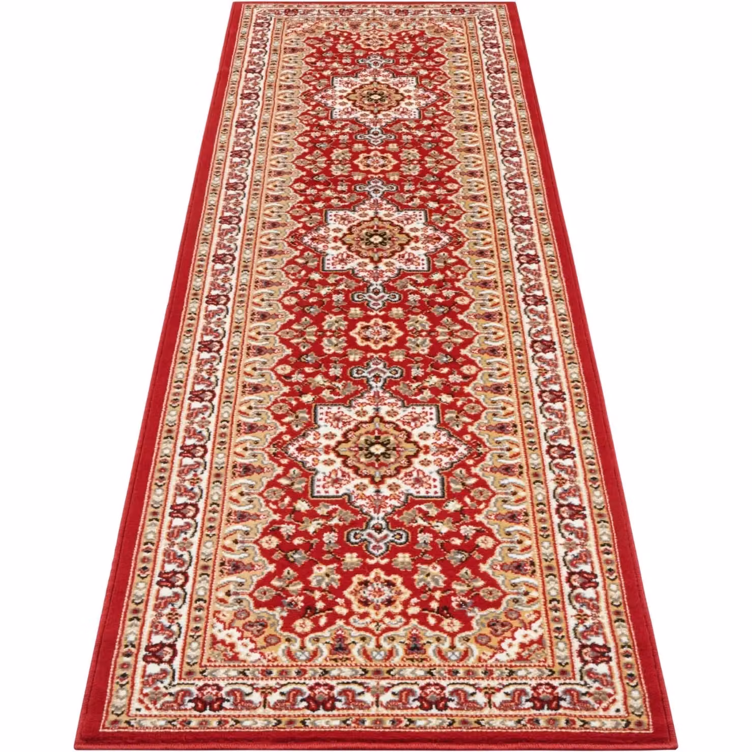 THE RUGS Oriental Parun Tabriz Round Rug, Red Polypropylene, Diameter: 160 cm – 4