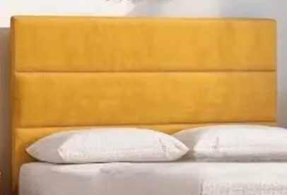 Knight Sleep York Double Divan Base with Upholstered Headboard in Yellow Plush Velvet – 2