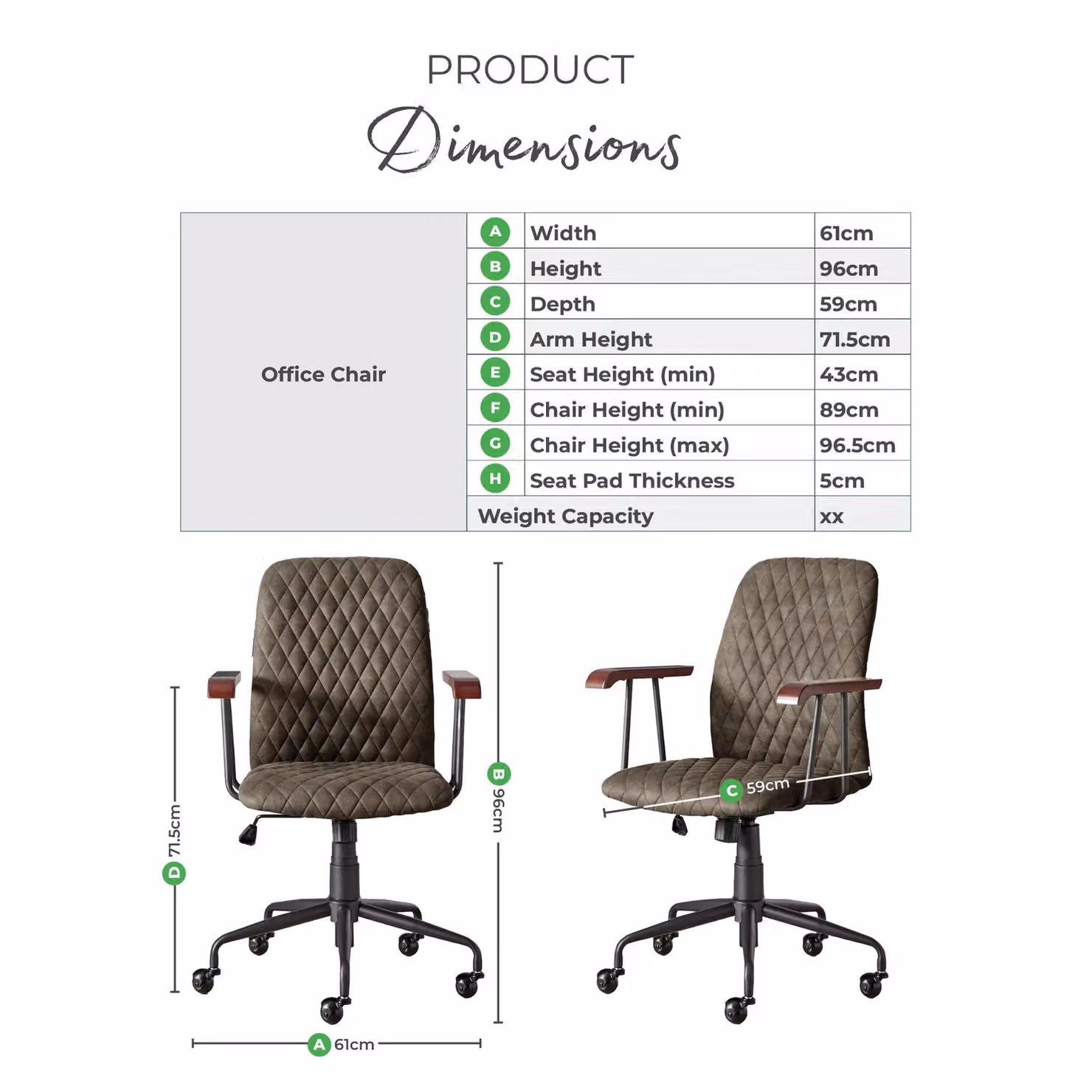 FurnitureboxUK Apres Warm Grey Faux Leather Executive Swivel Office Chair – 4