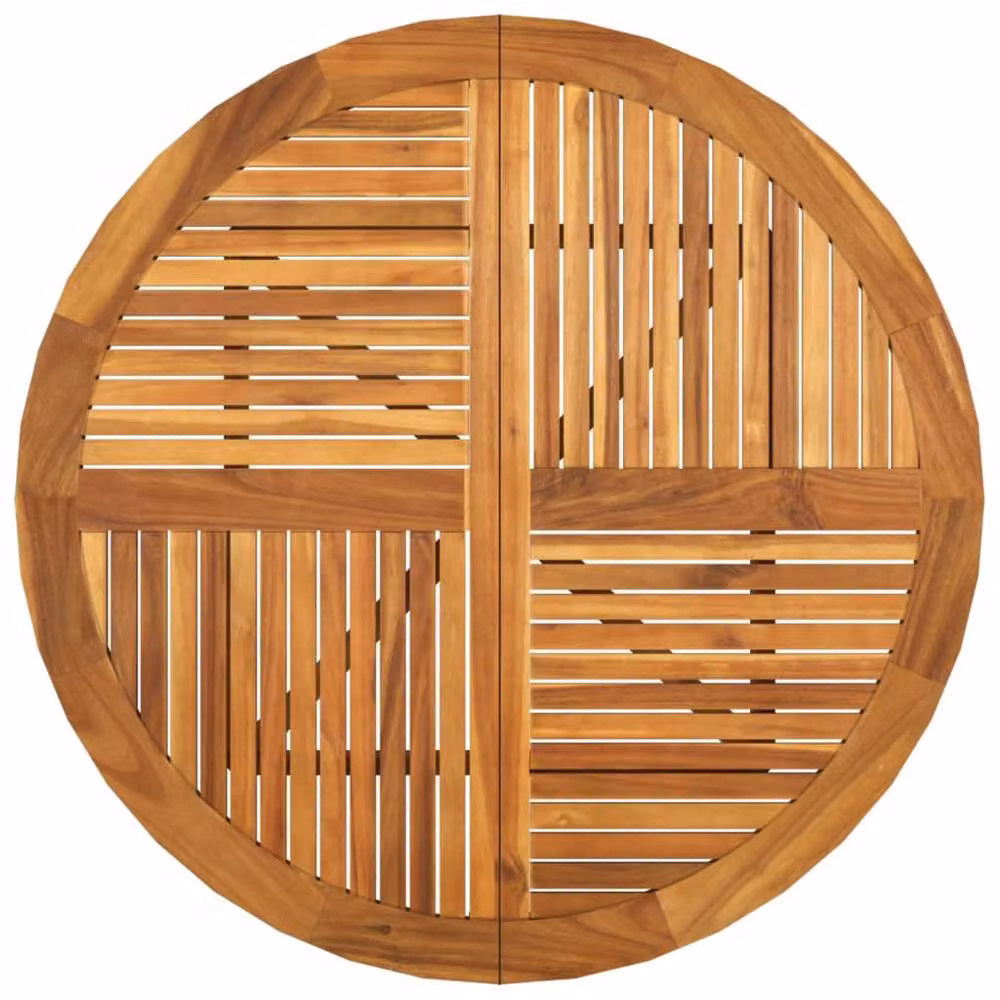 Berkfield Home Brown Acacia Solid Wood Garden Table, Diameter: 110 cm – 3