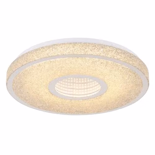Globo Lighting Astania LED Ceiling Light with 3D Crystal Effect, White and Chrome, Diameter: 38 cm – 1