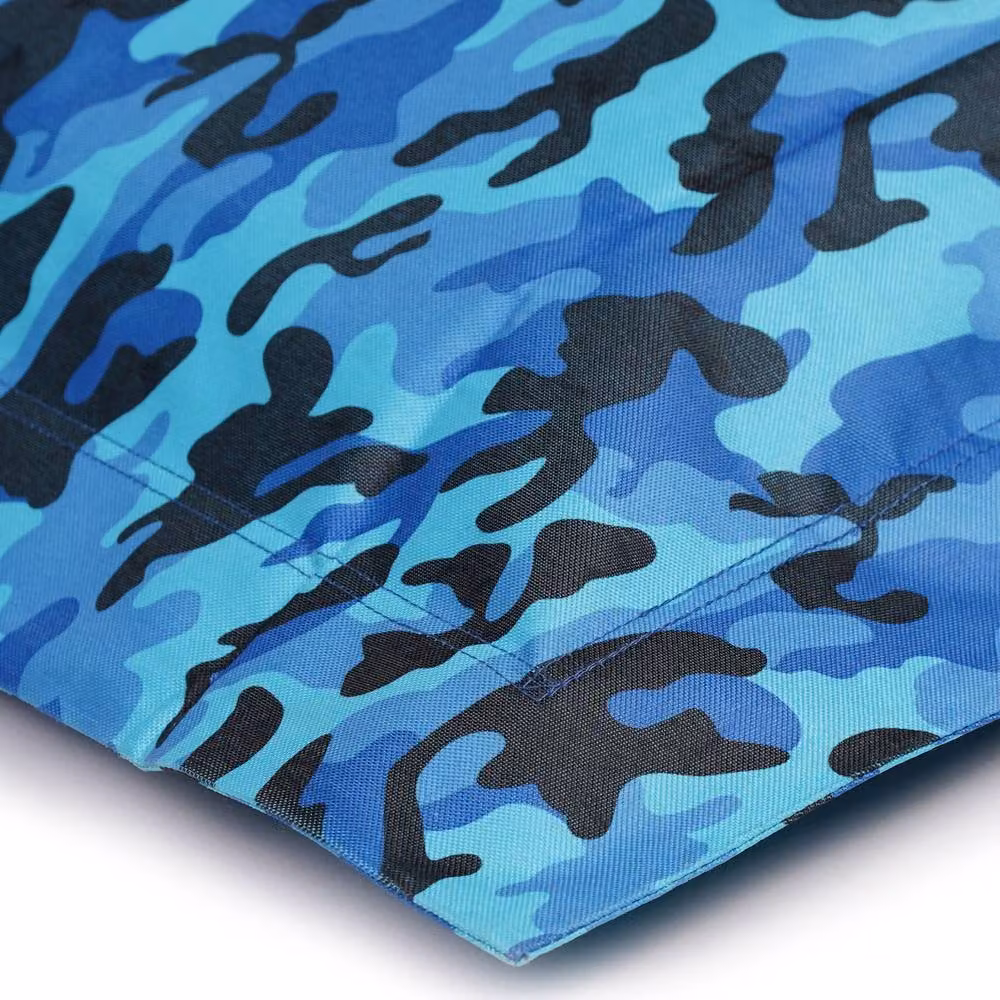 Kaikoo XL Rectangular Floor Cushion in Camo Blue with Weatherproof Outdoor Fabric – 3