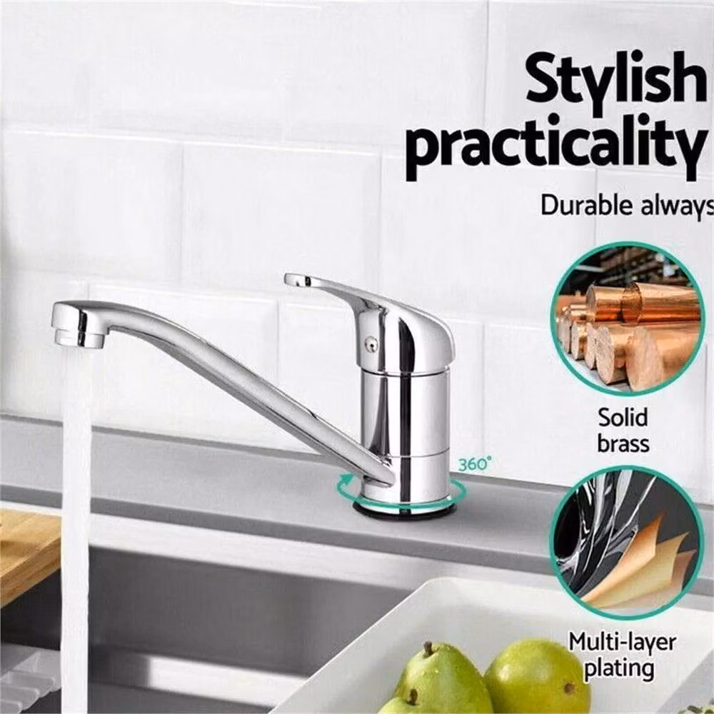 Nordara Single Lever Kitchen Sink Mixer Tap with Swivel Spout in Chrome Silver – 3