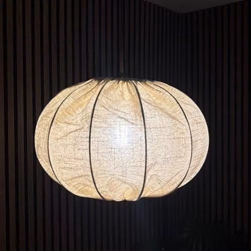 CGC Lighting Serafina Oval Linen Fabric Lampshade in Beige, Width: 45 cm – 4