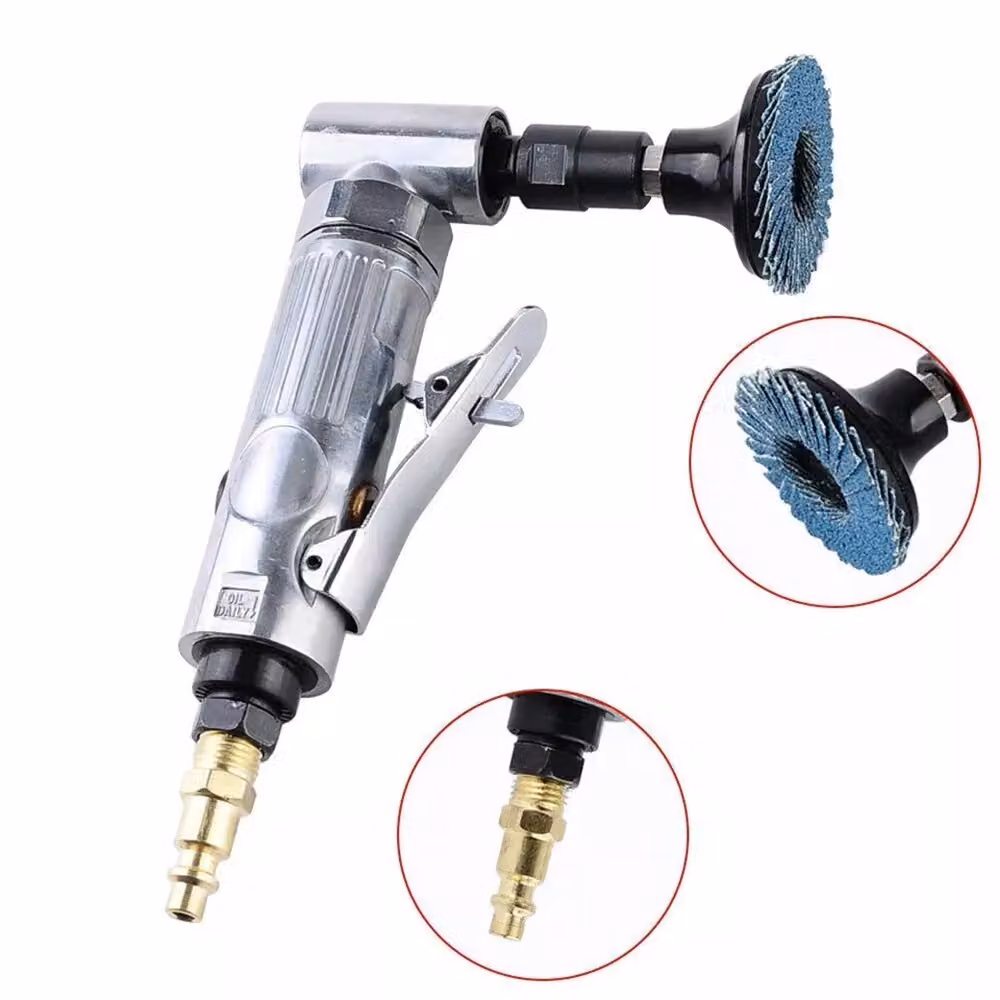 VOGREX 90 Degree Right Angle Pneumatic Die Grinder Polisher Sander and Grinding Cutting Kit in Silver – 3