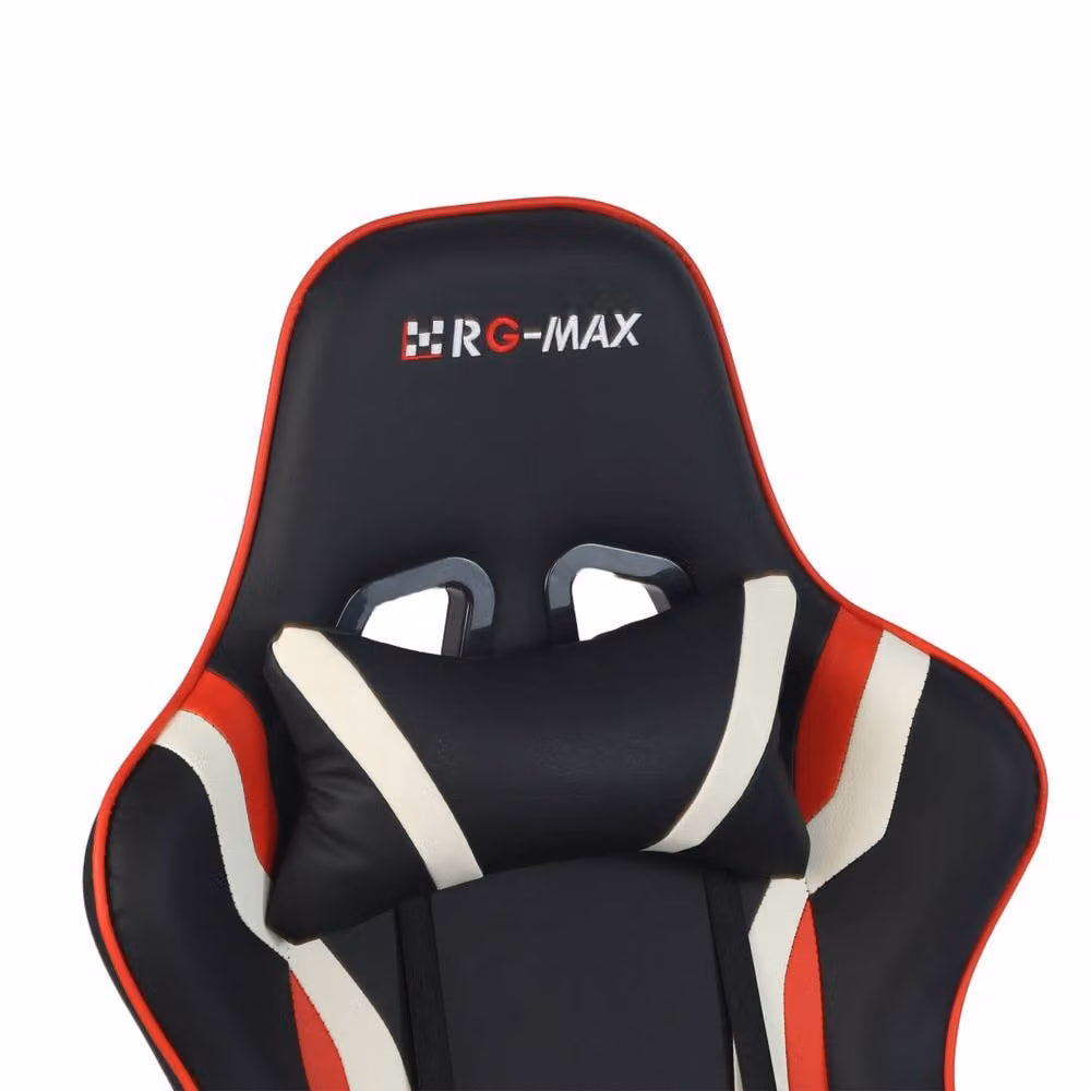 RayGar RG-MAX Pro Reclining Gaming Chair in Red and Black with Headrest and Armrests – 3
