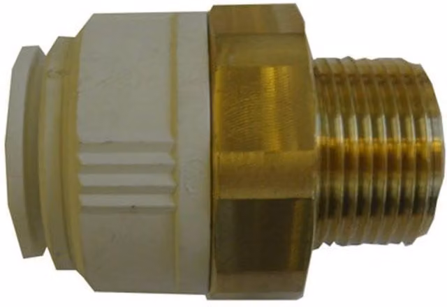 John Guest Brass Cylinder Adaptor 22mm x 1 inch Male in Gold – 1