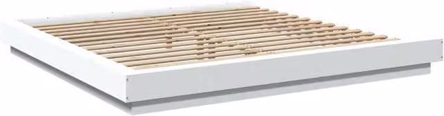 Berkfield Home Modern Bed Frame in White, W/D/H: 200 x 200 x 220 cm