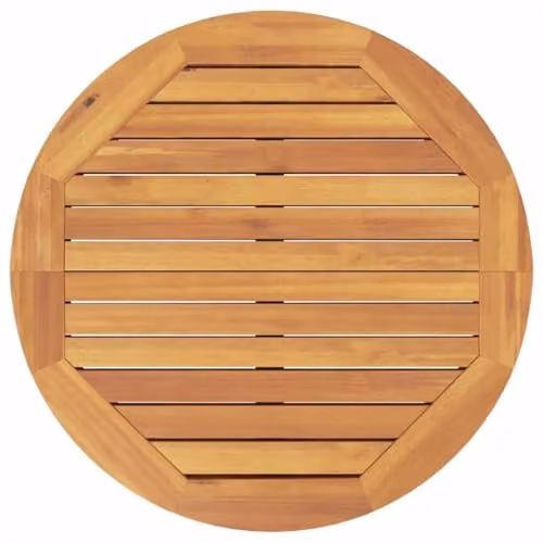 vidaXL Round Acacia Wood Garden Bar Table, Brown, Diameter: 60 cm, Height: 105 cm – 3