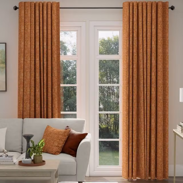 ANTE DECOR Olympus Made To Measure Blackout Curtains in Silver and Orange