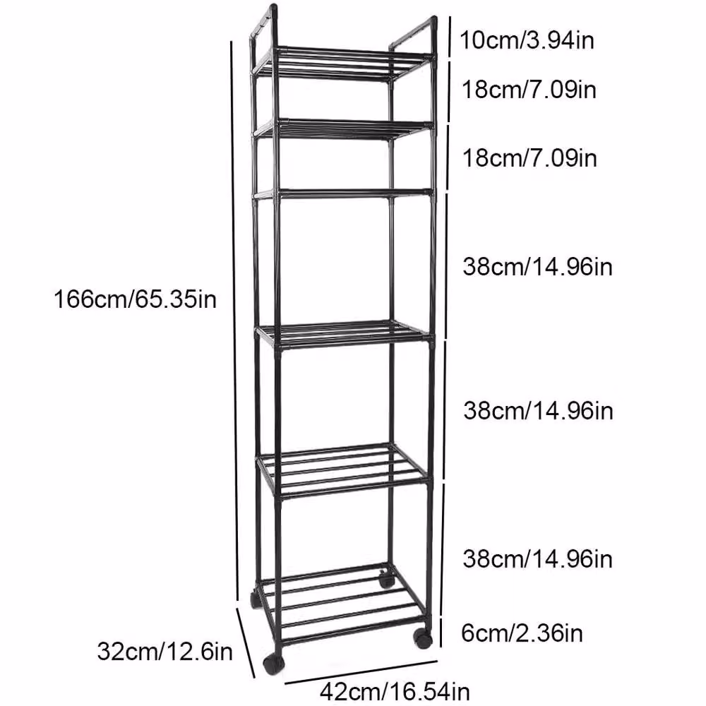 Kelvenix 6 Tier Heavy Duty Metal Storage Rack in Matt Black – 2