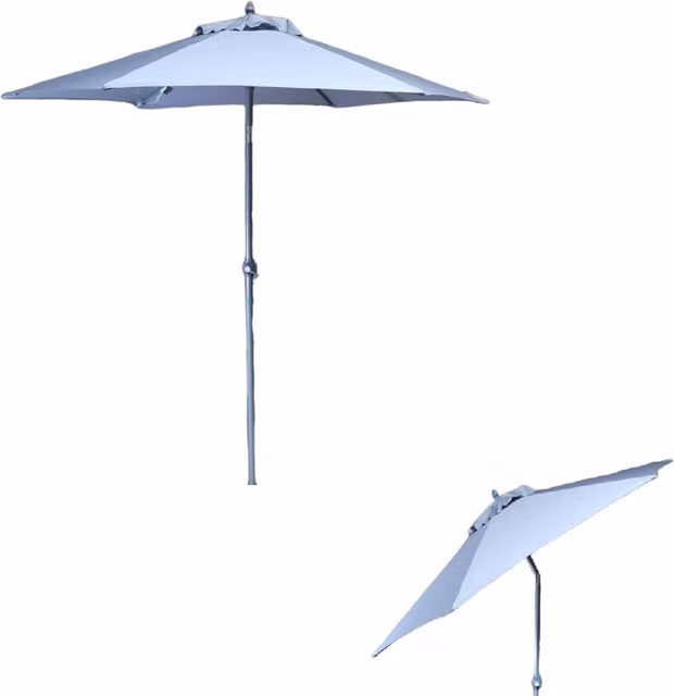 Samuel Alexander 2m Lightweight Aluminium Garden Parasol with Crank Tilt Mechanism in Grey